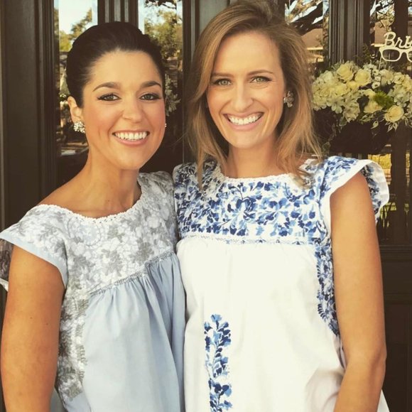 Mi Golondrina Blue & White Cielo Mexicano Flores Blouse - Size Small - Picture 11 of 12